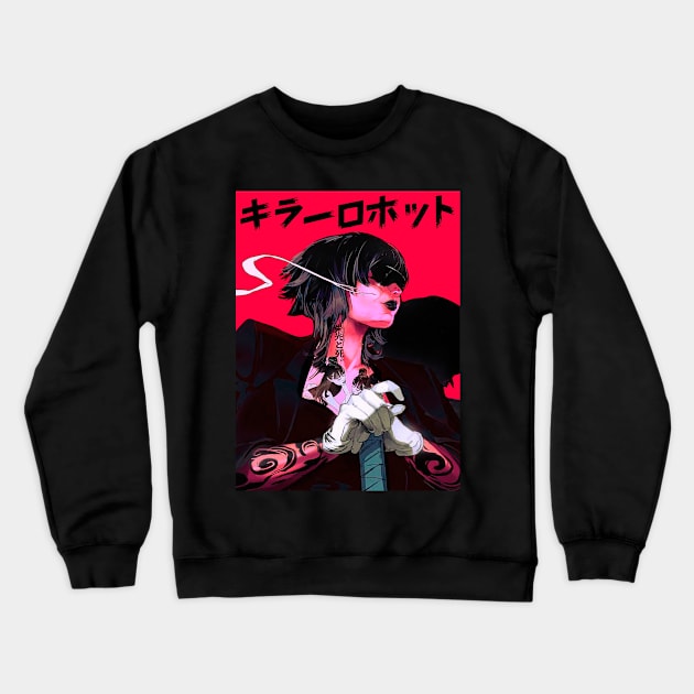 Cyberpunk Samurai Cool Girl Urban Crewneck Sweatshirt by OWLvision33